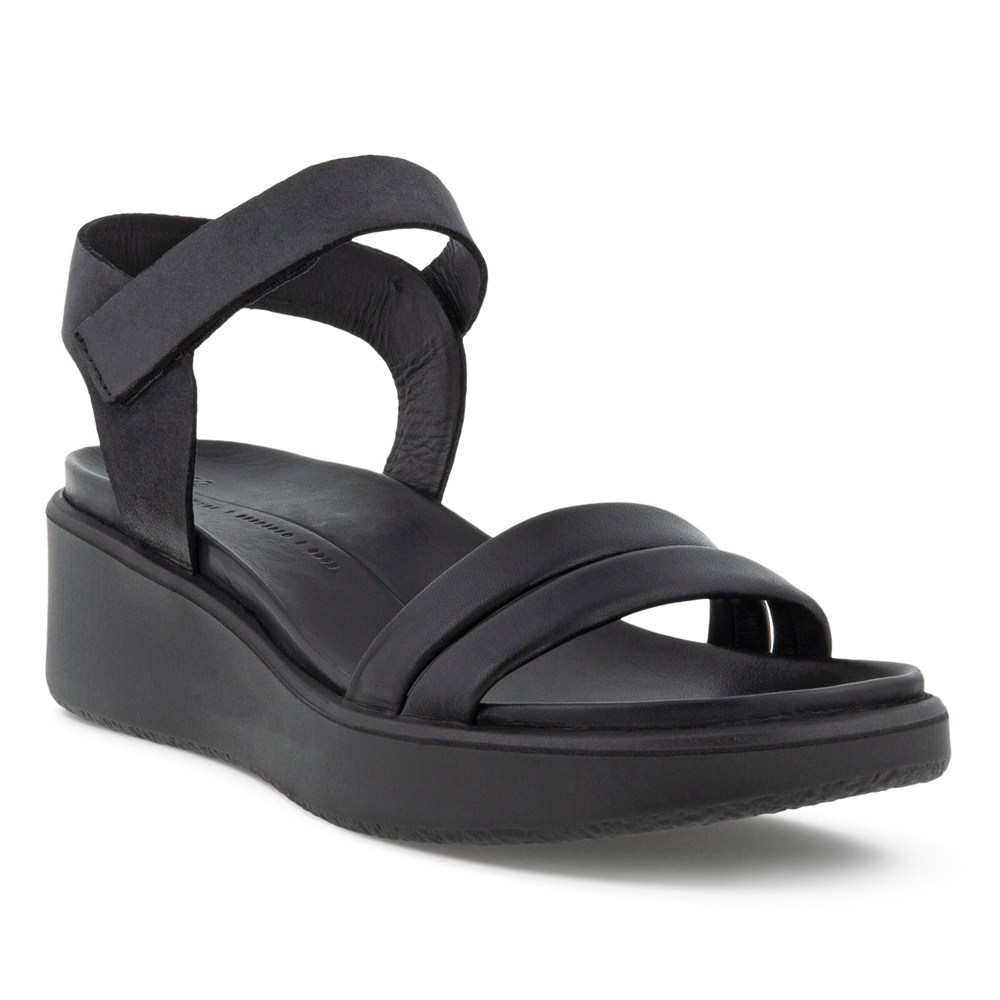 Womens Sandals - ECCO Flowt Lx Wedge - Black - 1237OVERS